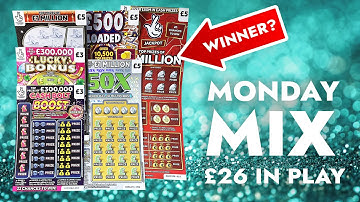 Surprise MULTIPLIER WIN 🔥🔥 £26 of Scratch Cards In Play 🔥🔥 Monday Mix #scratchcards