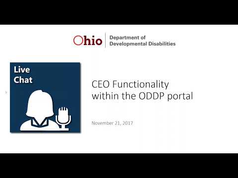 DODD Live Chat: CEO Functionality within the ODDP Portal