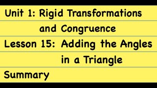 8th Grade Illustrative Mathematics: Gr. 8; Unit 1; Lesson 15: Summary