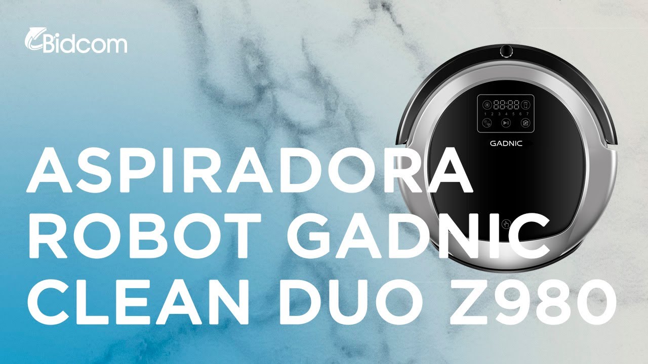 Aspiradora Robot Gadnic Clean Duo Z980 Trapeadora Pared Virtual UV App -  YouTube