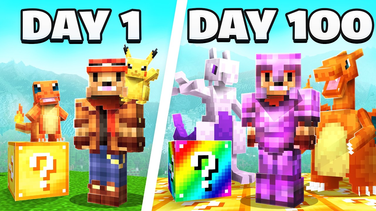 I Spent 100 Days in LUCKY BLOCK Cobblemon VS. my Rival! (Duos Cobblemon)