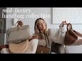 Midrange luxury handbag collection  polene demellier cafune songmont  more
