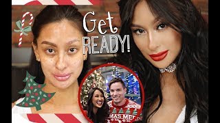 GRWM! Husbands Ugly Sweater Christmas Party | Classic Holiday Makeup
