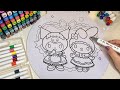 Satisfying Coloring: Cute Kuromi & My Melody 🎨🖤💗| Sanrio ASMR
