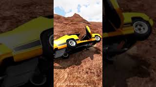 BeamNG Drive Spike Strip Ripped Tires of Muscle Car