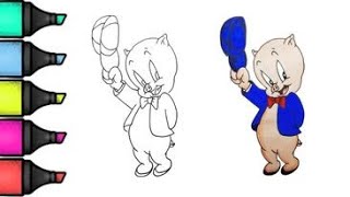 Quick & Easy: Drawing Porky Pig in Just 3 Minutes! | Cartoon Tutorial