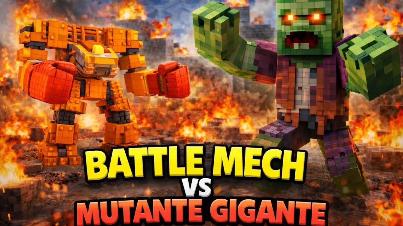 Lutei Contra um Mutante Gigante com meu Battle Mech!