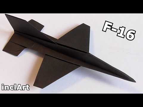 EASY ORIGAMI FIGHTER JET F-16 TUTORIAL | HOW TO MAKE A COOL PAPER PLANE STEP BY STEP