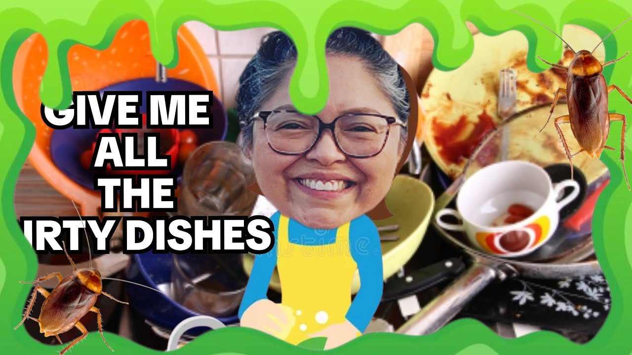 Washing dishes 😒 LET ME KNOW IF YOU SEE A 🐛 BUG 🫧 COME SAY HI 👋🏼 🤓 #cleaning the filth
