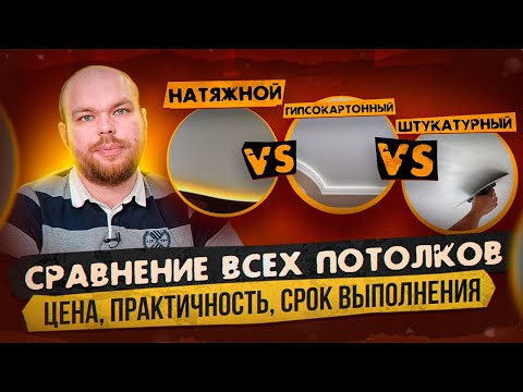 Какой потолок выбрать в 2023 году? Натяжные потолки, Потолок из гипсокартона или Штукатурный потолок