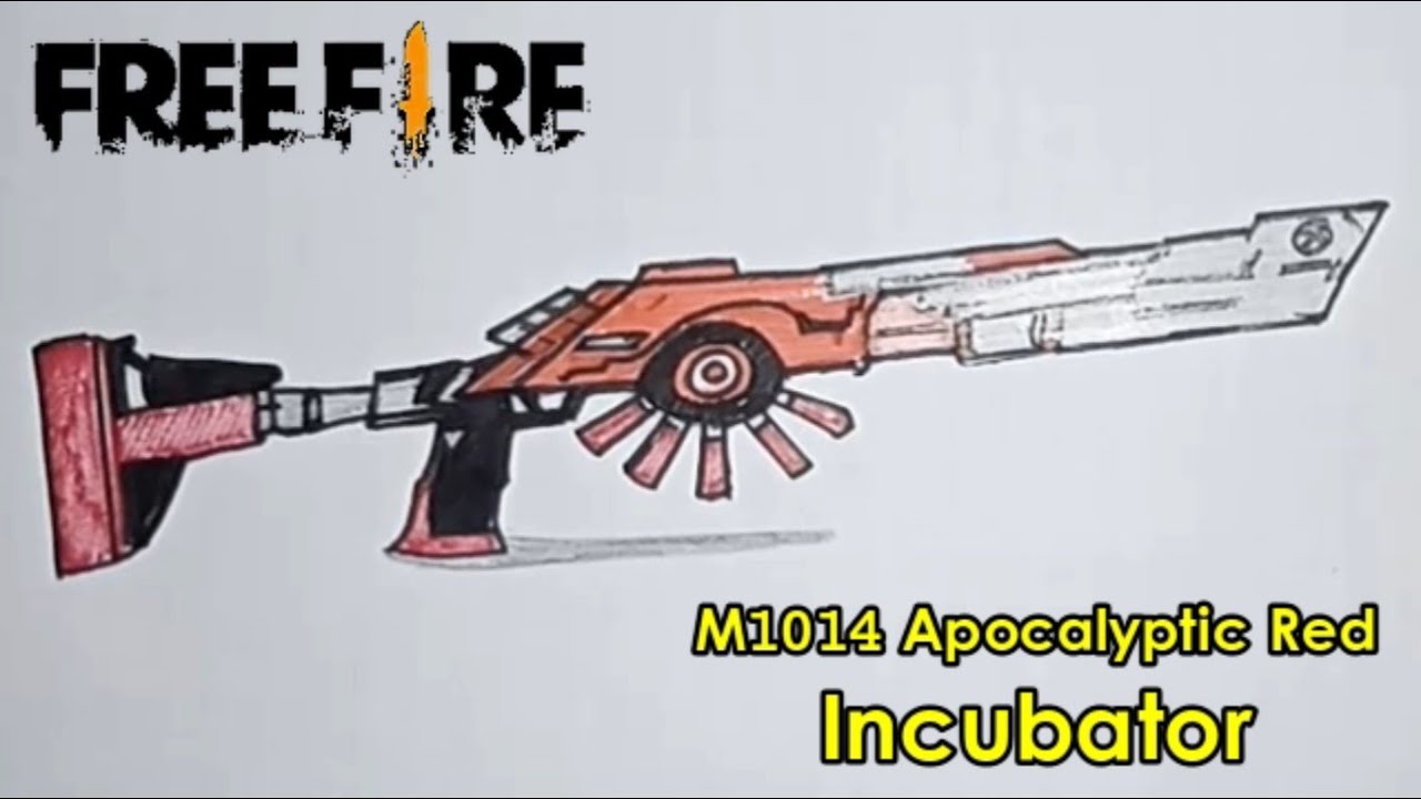 Cara Gambar Senjata M1014 Apocalyptic Red Incubator Free Fire YouTube