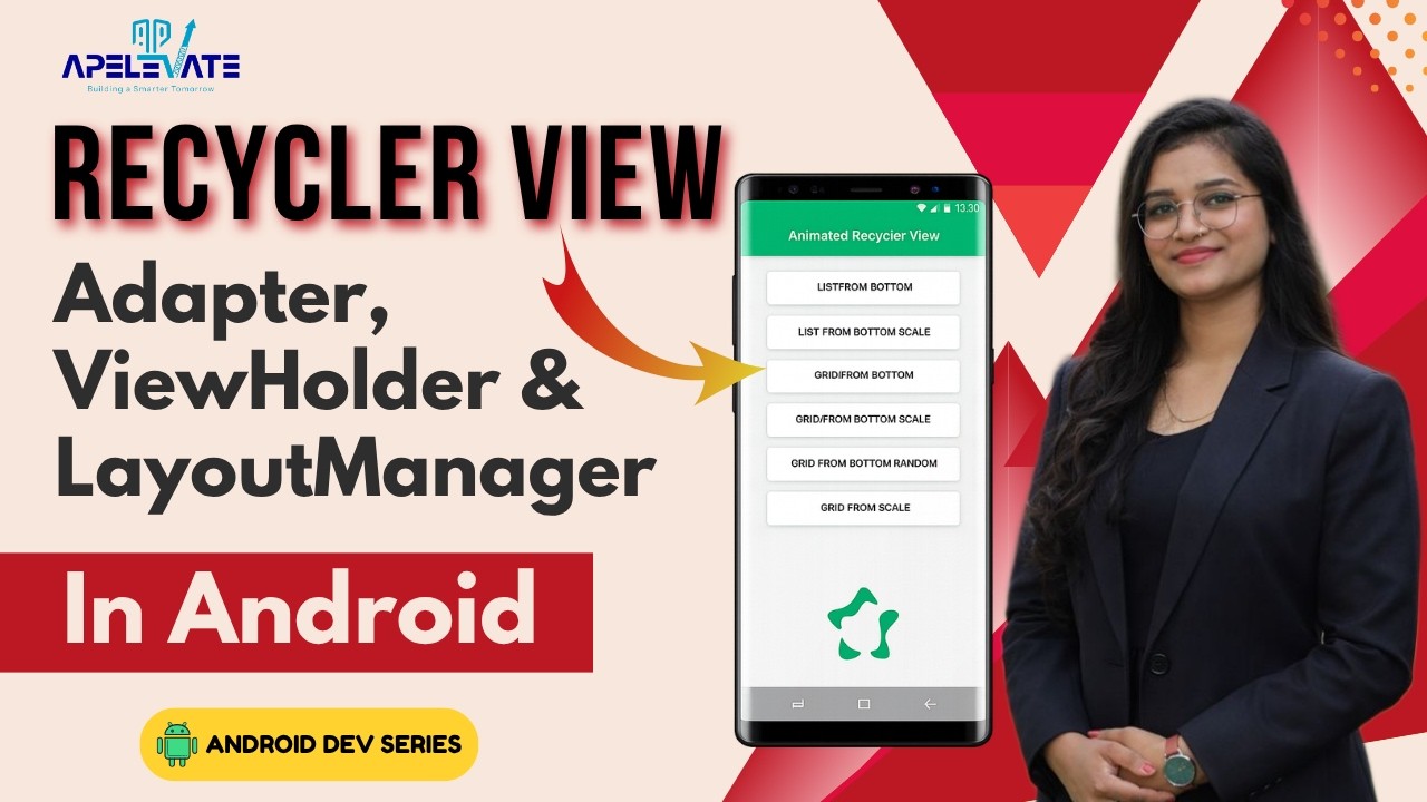 22. RecyclerView Android | Adapter, ViewHolder & LayoutManager ...