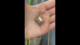 Download Lagu Antique Opal Starburst Square Gold Filled Locket Necklace MP3