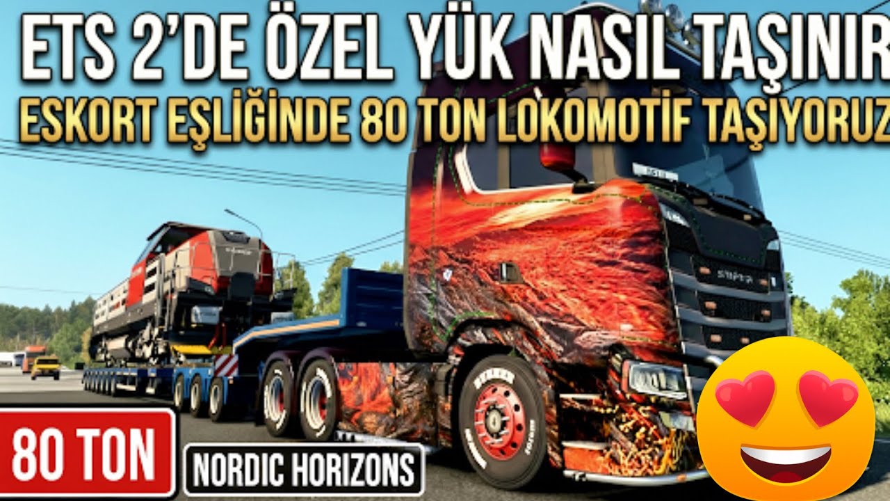 ​ETS 2'NİN EN AĞIR YÜKÜ! 80 Tonluk Devi Eskortlarla Taşıyoruz! Özel yük  Nordic Horizons