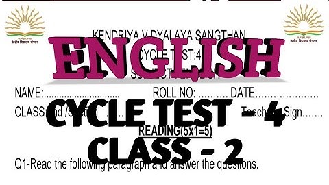 Cycle test 4 /class 2/ English/kv /kvs/cbse/ncrt #kvexam #class2 #english #ncrt #cycletest @KVS360