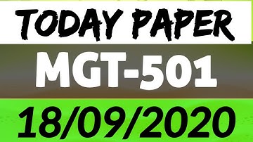 MGT501 today final term paper spring 2020 | latest paper mgt501 for final term | all latest paper vu