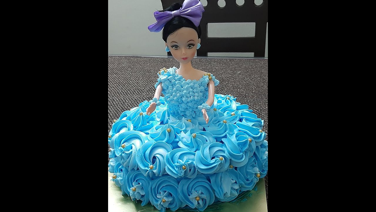 Barbie Doll Cake round shape without barbie mould