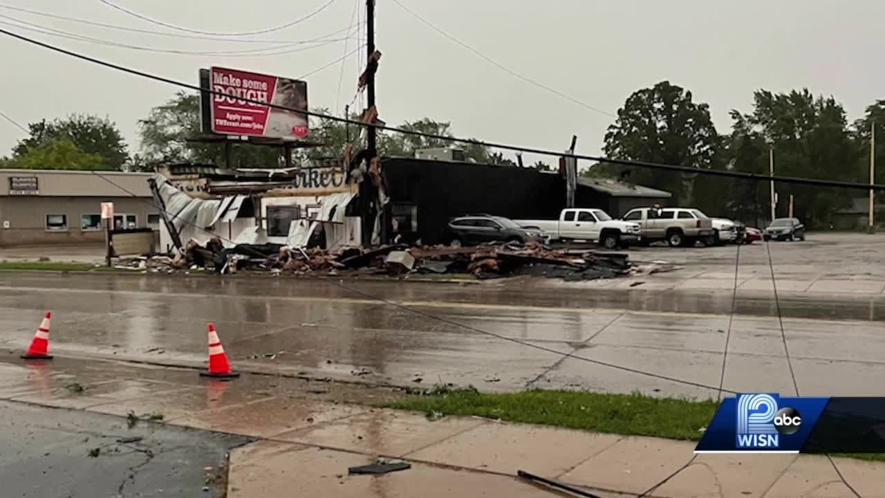 Storm leaves trail of damage - YouTube