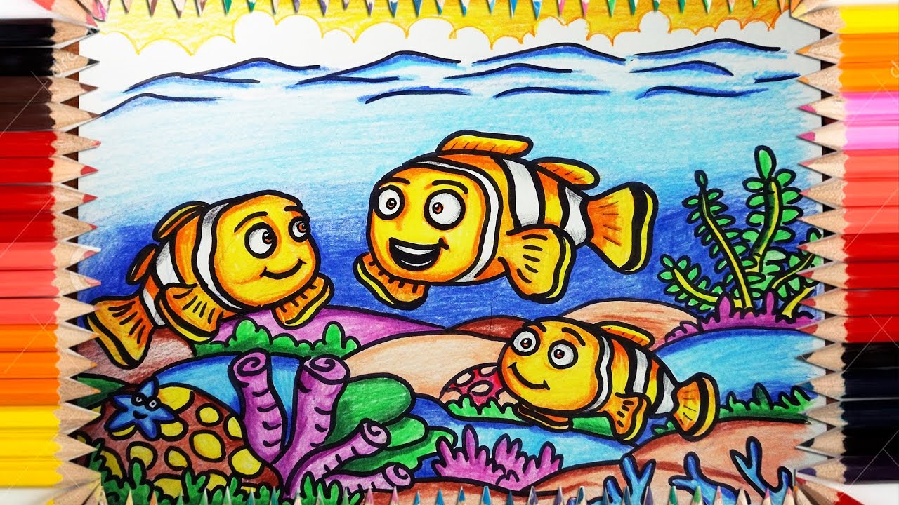 Menggambar Ikan Badut How To Draw Nemo Youtube