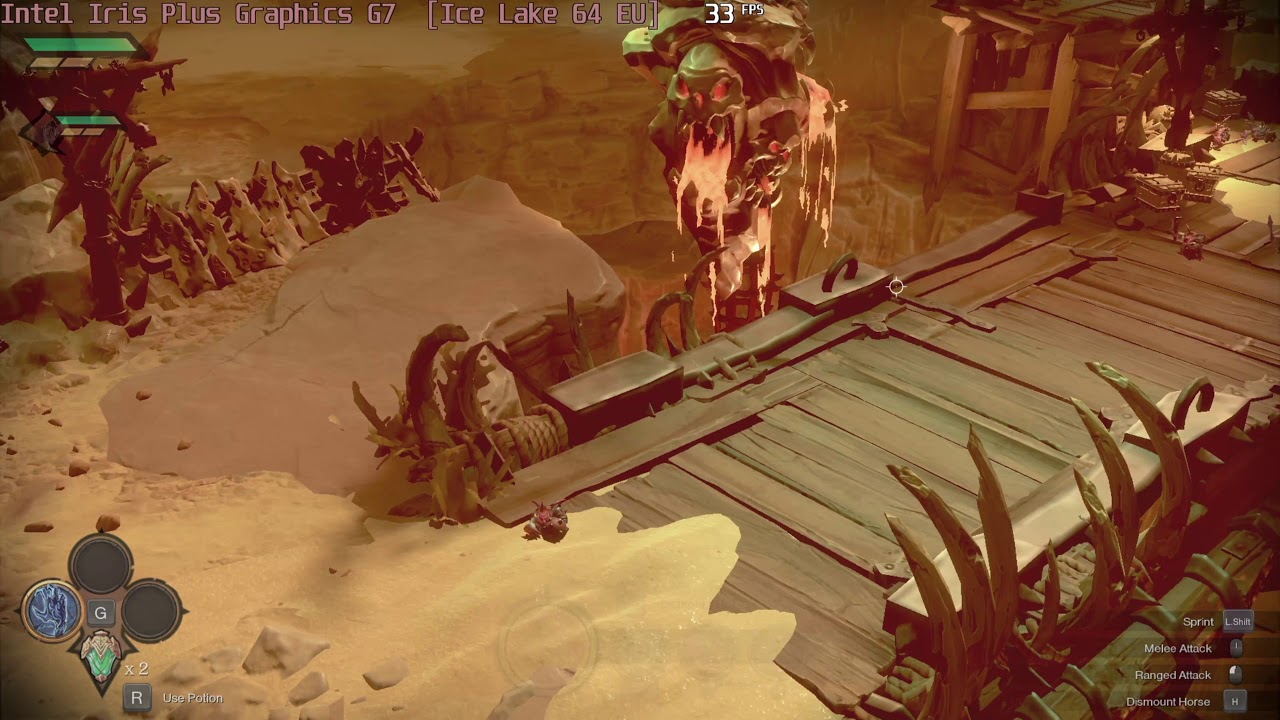 🎮 Intel Iris Plus Graphics G7 - Darksiders Genesis gameplay benchmarks (1080p)