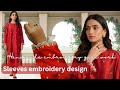 Handmade embroidery 🪡 Sleeves design #trending #viral #embroidery #handmade #diy #design #tutorial