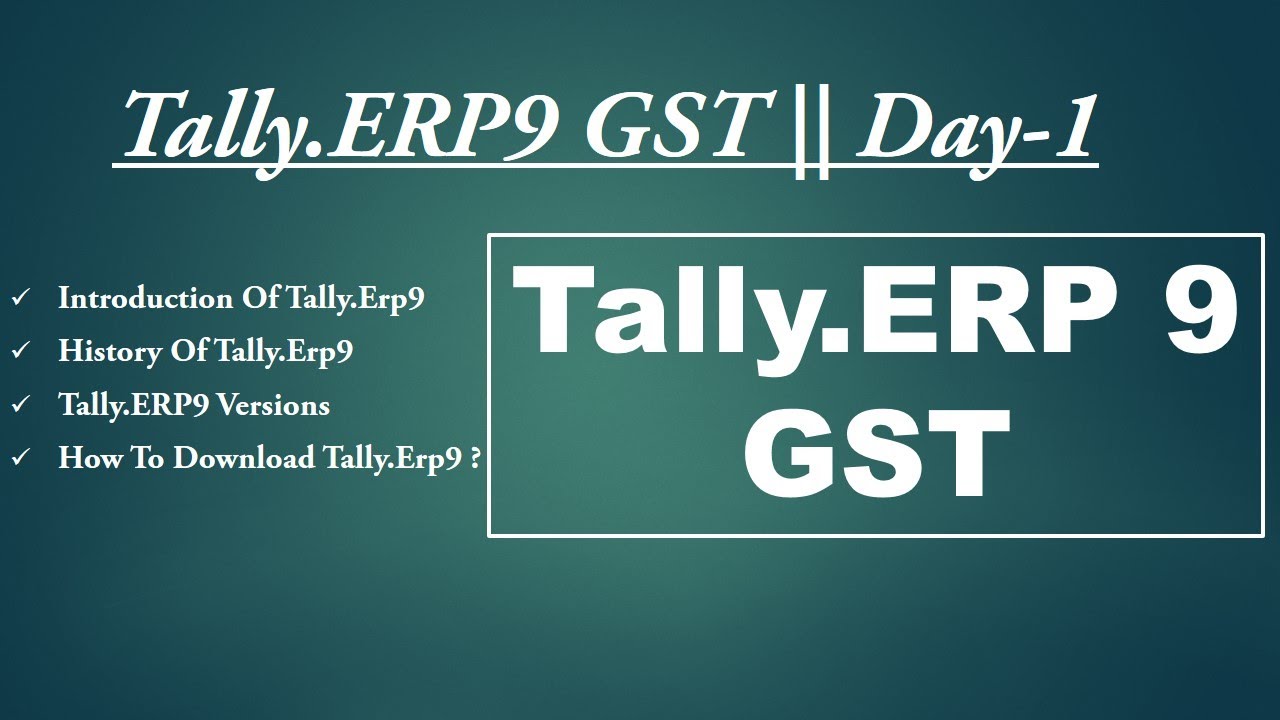 Tally.ERP9 Basic Class with Live Project || Introductions of Tally ...