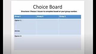 Choice Boards in Nearpod PPT