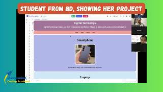 student explaning project | Junior Website Design