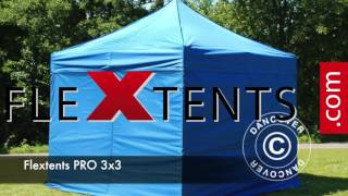 Pop up gazebo FleXtents PRO 3x3 m Blue, incl. 4 sidewalls