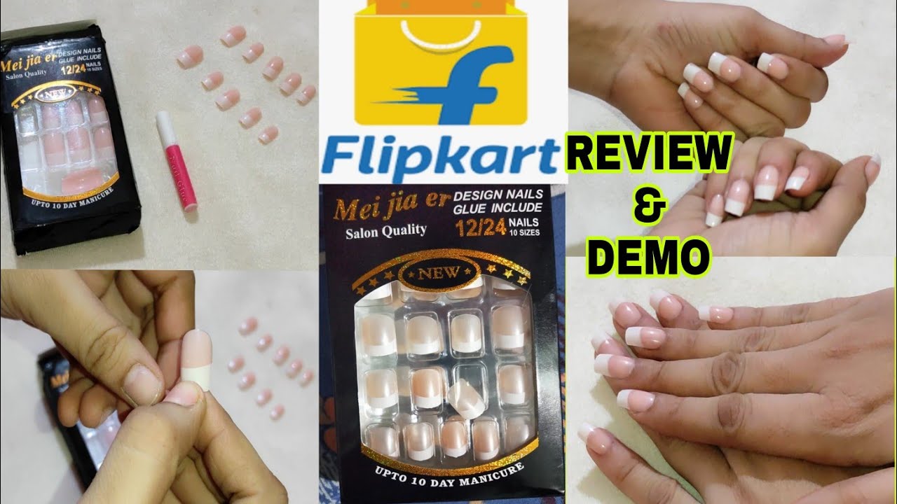 Flipkart Fake/Artificial Nails Review And How To Apply Fake Nails || sharun  shaikh - YouTube