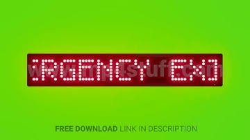 Emergency Exit Scrolling Red Dot Matrix LED Text Animation on Green Screen Seamless Loop