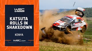 Katsuta Rolls in Shakedown! | WRC Safari Rally Kenya 2023