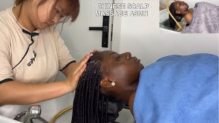 ASMR CHINESE SCALP MASSAGE ON BRAIDS | ASMR 편안한 두피 마사지 및 트리트먼트