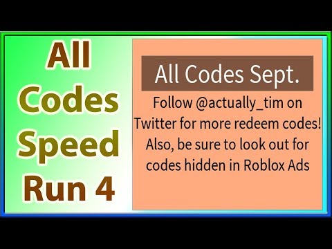 All Codes For Speed Run 4 2019 September Youtube