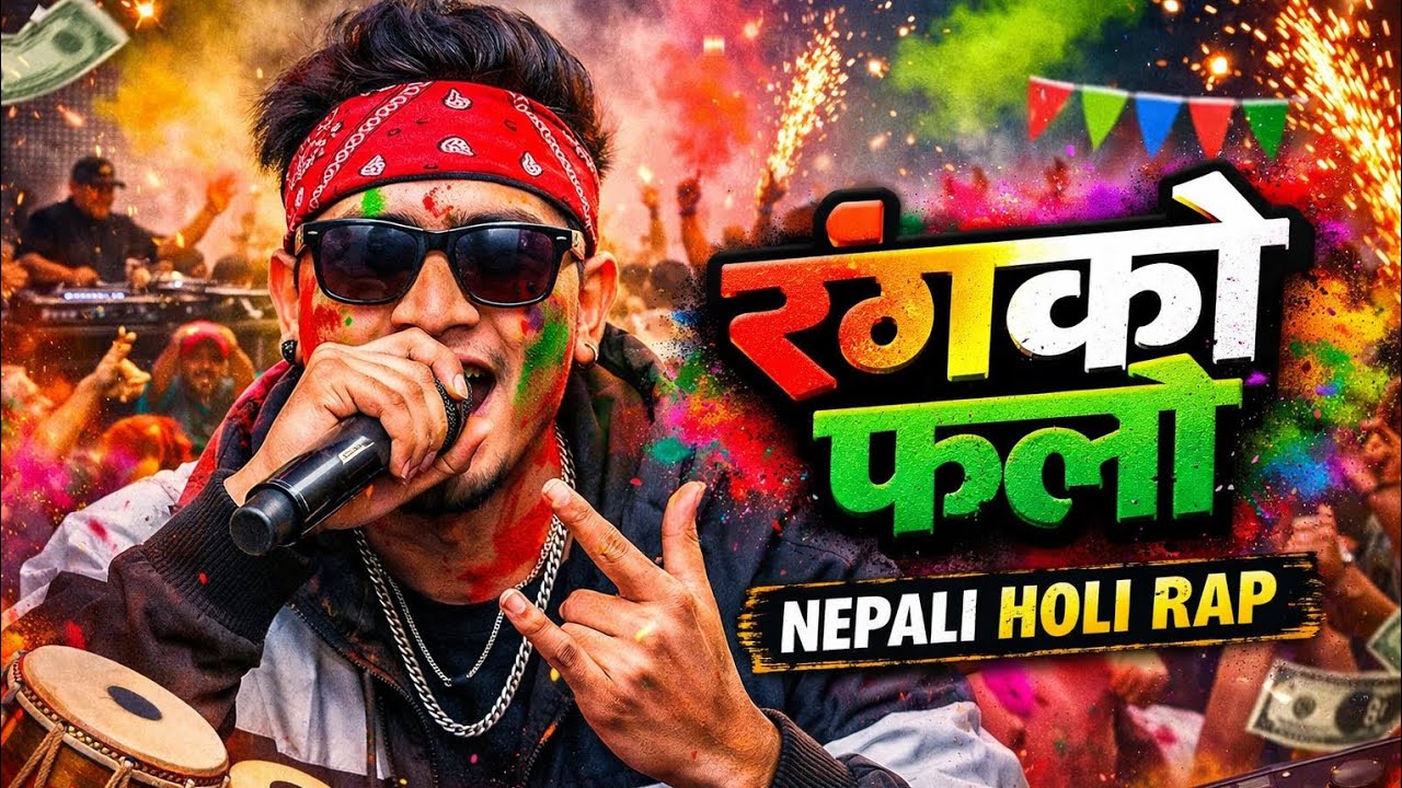 रंगको फ्लो – @popmix-1 | Nepali Holi Rap Song 2026 | New Festival Rap 