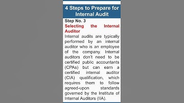 Business Audit/Preparation for Internal Audit - Step 3