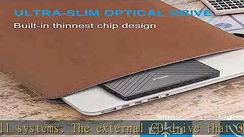 ORIGBELIE External CD DVD Drive, Ultra Slim CD Burner USB 3.0 with 4 USB Ports and 2 TF/SD Card Slo