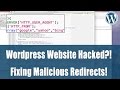 Hacked: Wordpress website redirects to spammy site? How to fix.