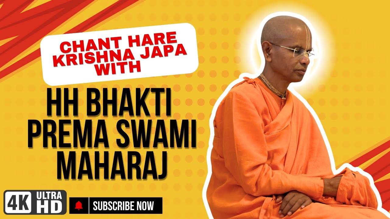 Chanting Hare Krishna Japa with HH Bhakti Prema Swami Maharaj, 4k, 10 Minutes