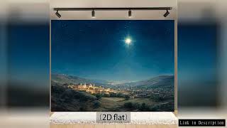 1pc Bethlehem Night Sky Background - Starry Christmas Tapestry Deep blue night sky, Bethlehem city l