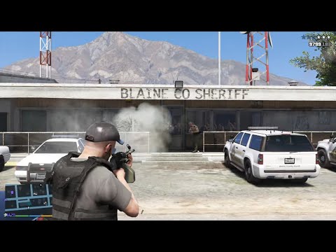 GTA 5 - Blaine County Sheriff Station Massacre + Ten Star Escape