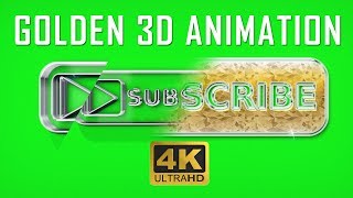 TOP Animated Youtube Golden Subscribe Button - Green Screen Overlay 4K