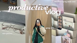 productive vlog 🎀 new glasses, getting some work done, costco run, decorating my ipad case & more!