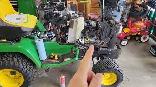 John Deere 445 Valve adjust, Compression test, Leak down test