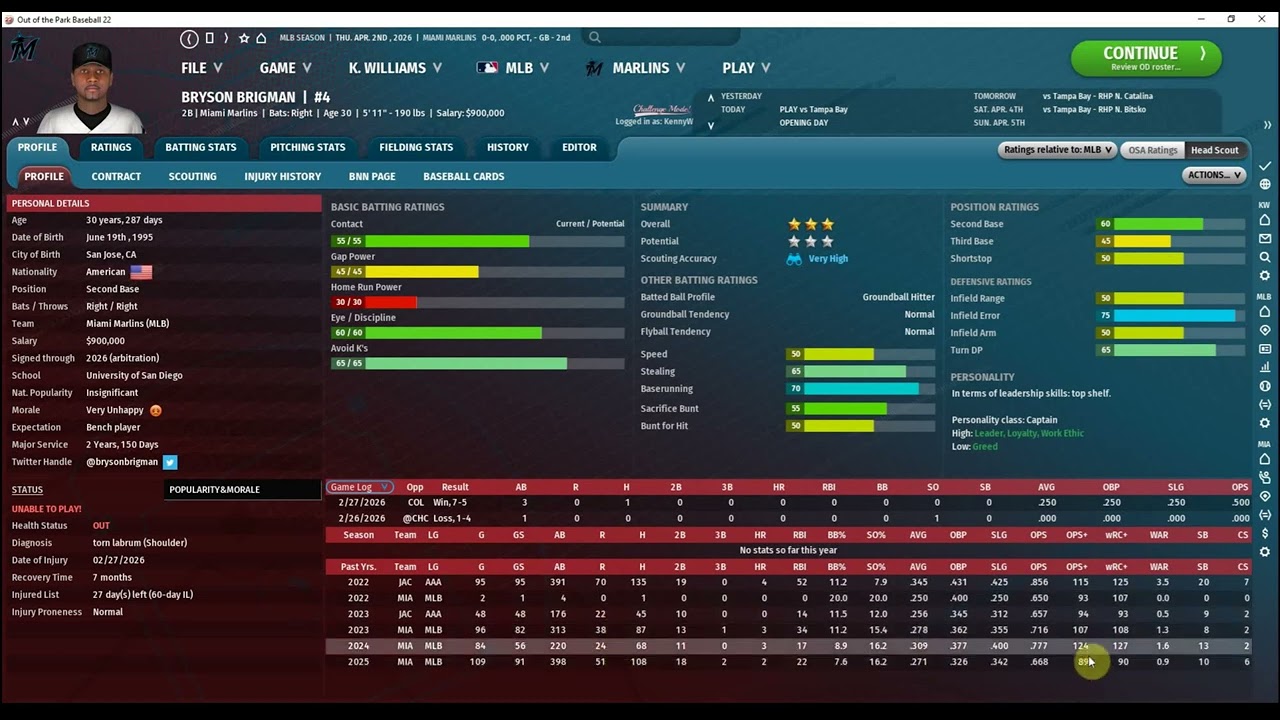 OOTP 22 Miami Marlins 2025-26 Offseason (Ep 12)