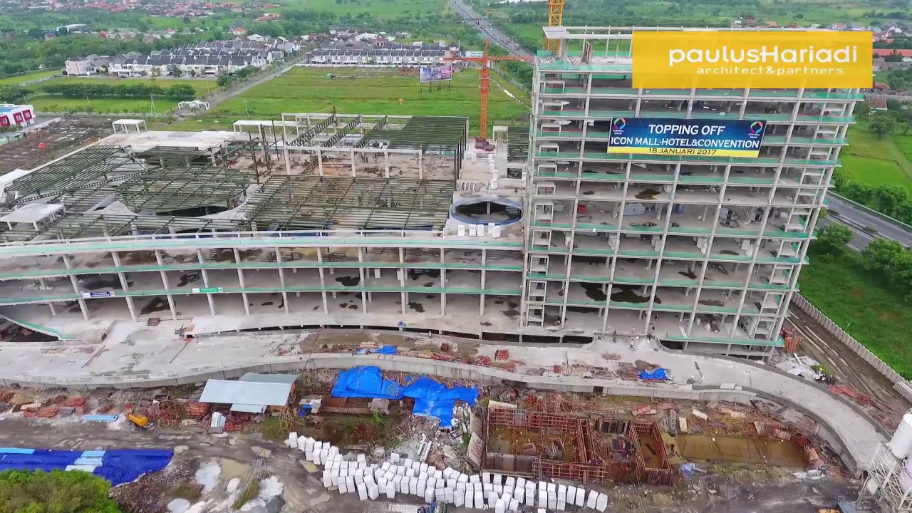Icon Mall - Hotel & Convention Gresik Kebomas Topping Off 2017 - YouTube