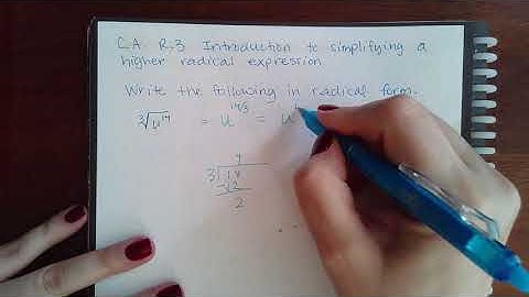 CA R.3 Introduction to simplifying a higher radical expression