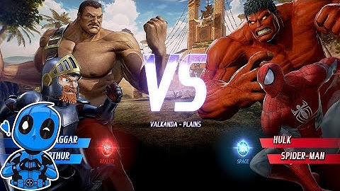 SpiderMan and Hulk vs Hagger and Arthur - Marvel vs. Capcom: Infinite