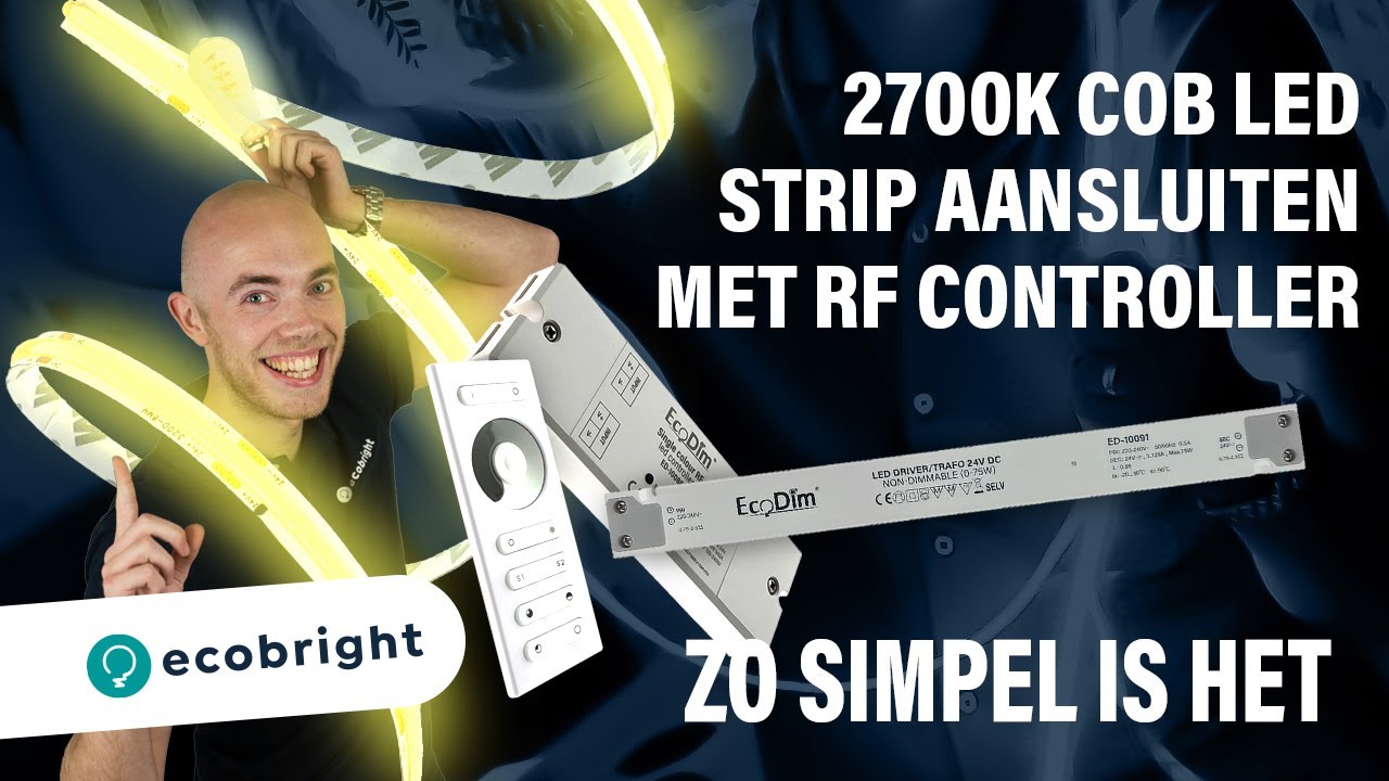 Hoe installeer ik een 2700K ledstrip met een RF controller?