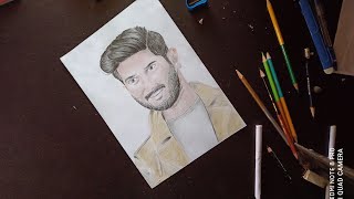 DulquerSalmaan Birthday special colour pencil art | A colour pencil art | Hashif's art